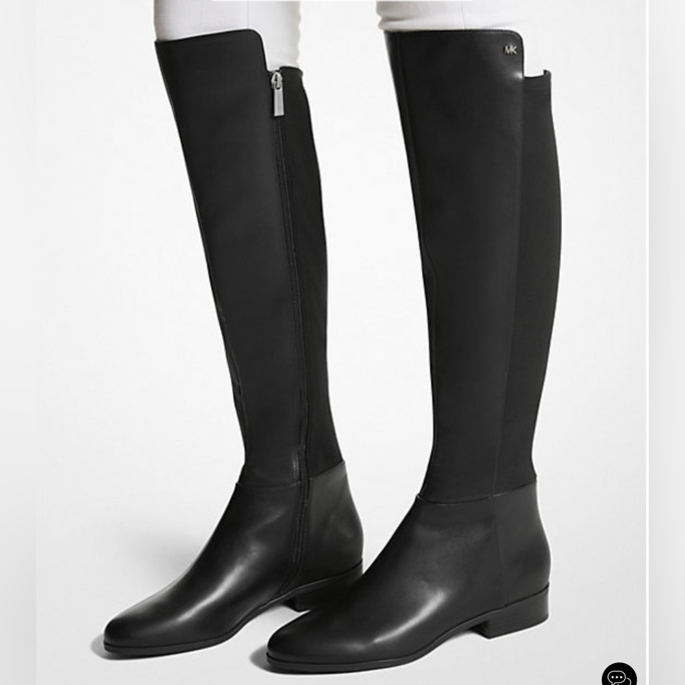 Michael Kors Bromley leather  flat boot, 7.5